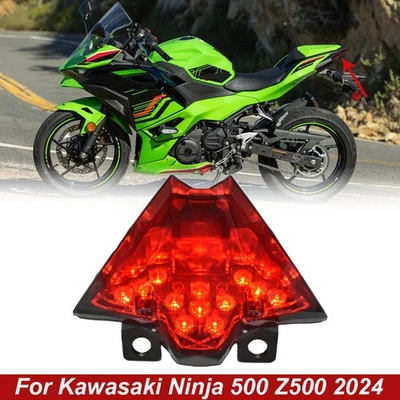 Luz trasera LED ahumada para Kawasaki Ninja 500 Z500 2024 luz de freno de funcionamiento Foto 1 de 4
