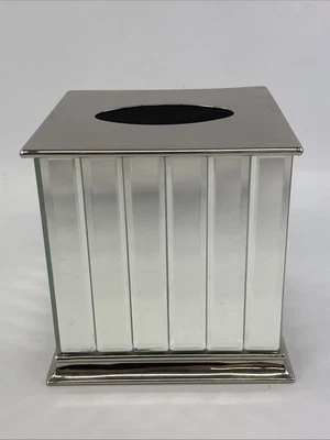 Mirrored Chrome Tissue Box - Heavy Beveled - Image 1 of 4