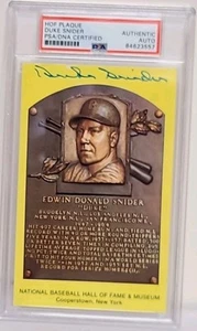 Duke Snider Signed Yellow HOF Plaque AUTOGRAPHED Postcard PSA DNA ENCAPSULATED - Picture 1 of 6