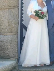 Brautkleid Weiss Gr. XXXL 46 Umstandskleid - Bild 1 von 7
