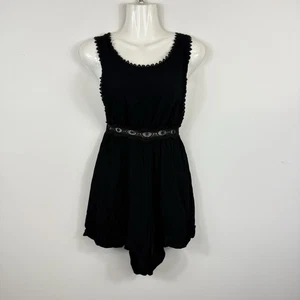 Lenni The Label Mujer Negro Encaje Ribete Pierna Ancha Espalda Abierta Mono Talla S - Imagen 1 de 19