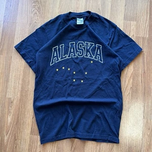 T-shirt grafica Alaska vintage anni 90 marina taglia S made in USA - Foto 1 di 7