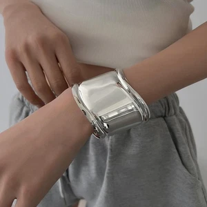 Wide Edge Bracelet Miss Bangle Woman Jewelry Chunky Bracelets for Women - Picture 1 of 12