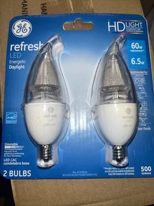 2 PK Ge Refresh Led Energetic Daylight Bulbs Dimmable 6.5 Watts Puts Out 60 Watt - Picture 1 of 5
