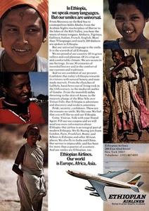 1975 Ethiopian Airlines: We Speak Many Languages Vintage Print Ad - Picture 1 of 1