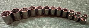 RARE 12 PC 3/8 DR 12 PT METRIC SOCKET SET CRAFTSMAN INDUSTRIAL 8-19MM NO SKIPS - Picture 1 of 5