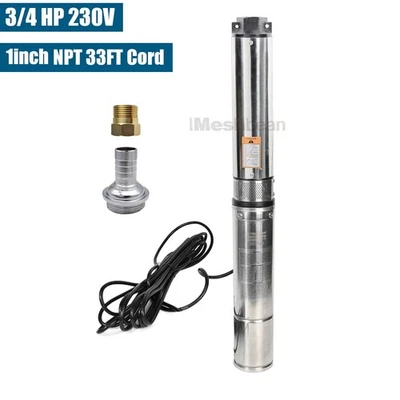 IMESHBEAN 3" Deep Well Submersible Pump,3/4 HP ,220V, 13 GPM, 247 ft MAX,60Hz, 1 in NPT