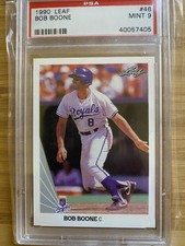 1990 Leaf #46 Bob Boone Kansas City Royals PSA 9 Mint