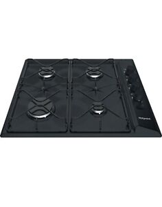 Hotpoint PAS 642/H(BK) 60cm 4 Burner Built-in Gas Hob with Enamel Pan Supports