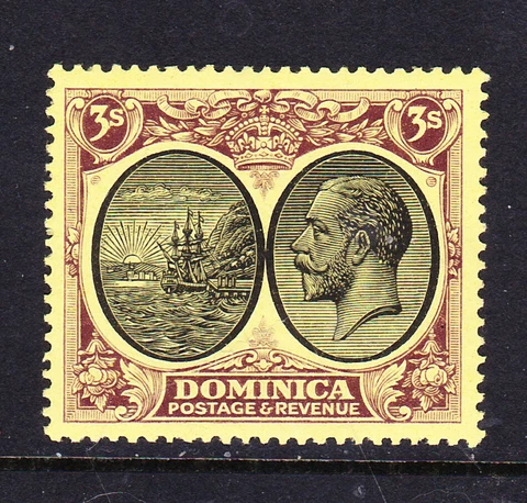 DOMINICA  the THREE SHILLINGS  Scott # 80  MINT NEVER HINGED    FREE SHIPPING Cover