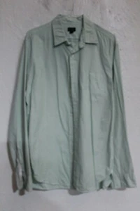 J Crew Camicia Uomo Gessato Fine - Verde - Taglia M Medium (55f) - Foto 1 di 3