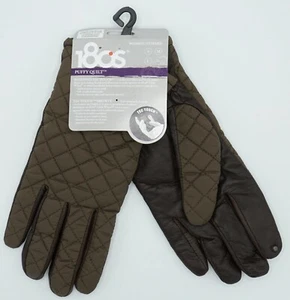 180s Puffy Quilt Women's Glove With Leather Palm & Iphone Tec Touch NEW! - Picture 1 of 1