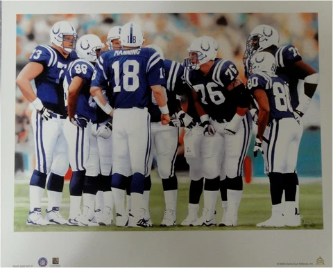 Peyton Manning 18x22 Unsigned Lithograph Poster Print Indianapolis Colts Huddle Cover