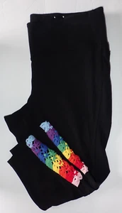 Lane Bryant LIVI Active Size 18/20 Capri Leggings Black w/ Pride Rainbow Macrame - Picture 1 of 6
