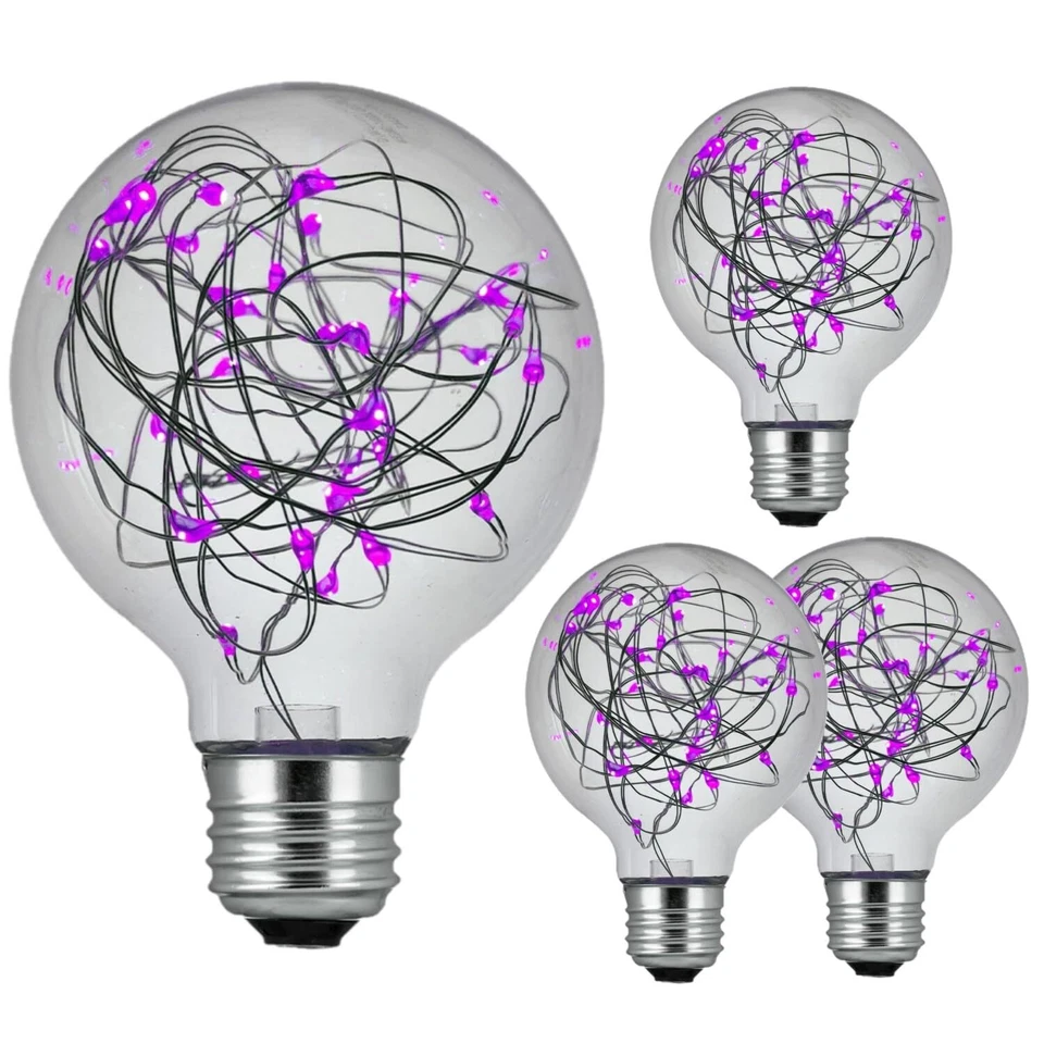 4Pack G30 Purple Globe Light Bulbs, LED Christmas Replacement Bulbs, 1.5W, E26 - Image 1 of 1