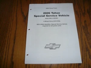 Chevy Tahoe 2006 Servizio Speciale Concessionario Veicoli Showroom Solo Pagine Guida Ordine - Foto 1 di 6