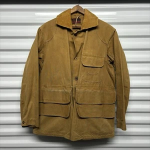 Vintage 1940s Wards Western Field Hunting Jacket Canvas Corduroy Collar - Picture 1 of 10