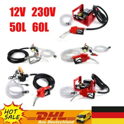 MARKENLOS Dieselpumpe Heizölpumpe Elektrisch 12V/230V Selbstansaugend Ölpumpe 45L /60L/min