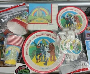Vintage Wizard Of Oz Party Decorations Cup, Plates, Napkins, Party Hat, Blow Toy - Picture 1 of 17