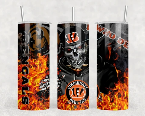 Bengals Skull 20 oz Tumbler Cover