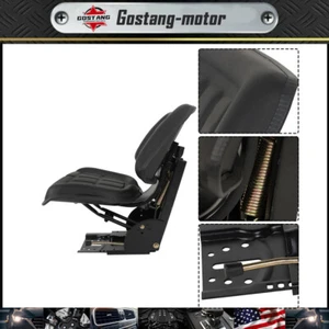Tractor Seat w/ Backrest Black Slide Track Steel PVC Compact Mower - Bild 1 von 13