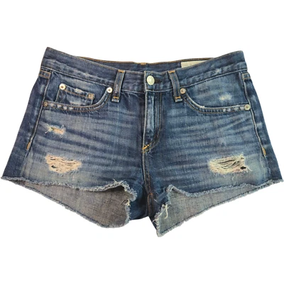 Rag & Bone Shorts Women's 24 Blue Denim Cut Off Jean Shorts Distressed Cotton - Изображение 1 из 4