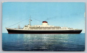 Postcard Steam Ship SS Leonardo Da Vinci Italian Line Ocean Liner Poste 1961 - Picture 1 of 2