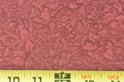 11" Long, Vintage, Burgundy Floral Tonal Cotton, Benartex, St. Nicole, P9134 - Image 1 of 4