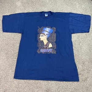 Vintage Camel Made In Egypt T-Shirt Sphinx Pharao Pyramiden 2XL Blau Neu Shert - Bild 1 von 8