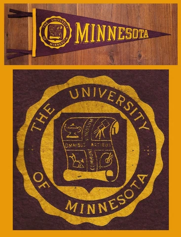 VINTAGE 1940’s University of Minnesota Golden Gophers Football Pennant! WOW Cover