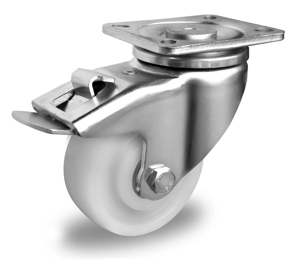 DER ROLLENDE SHOP Lenkrolle mit Feststeller 100 mm Polyamid "Schwerlast medium"