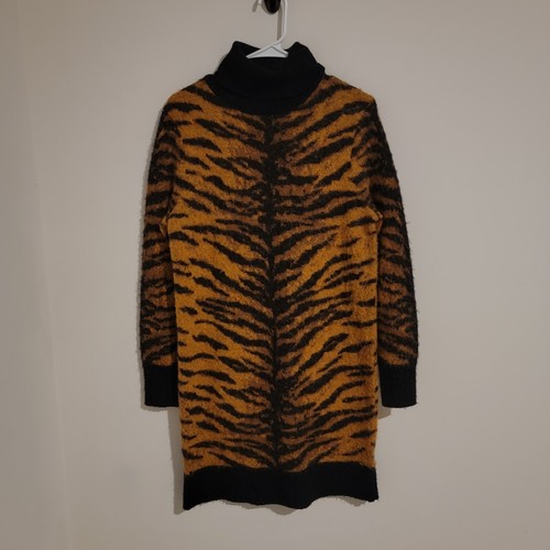 Abito maglione tigre Michael Kors midi taglia small S lana merino alpaca girocollo