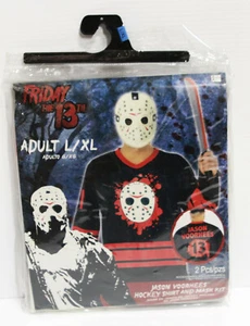 New NIP - Friday The 13th Jason Voorhees Hockey Shirt & Mask Costume Adult L/XL - Picture 1 of 6