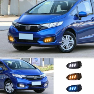 For Honda Fit Jazz GK5 2018-20 Tricolor Led DRL Driving Fog Light Lamp Streamer - Picture 1 of 12