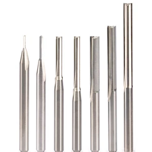 10pc 3.175mm Double Two Flute Straight Slot CNC Router Bits Wood MDF Milling 1/8 - Picture 1 of 15