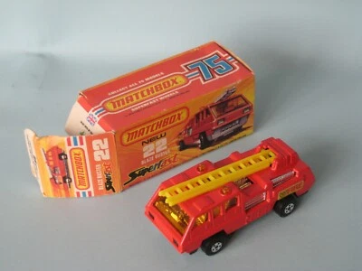 Lesney Matchbox Superfast 22 Blaze Buster Black Base Yellow Ladder Box Fire 70mm - Image 1 of 3