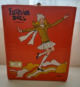 Vintage Barbie Miner Orange Vinyl Fashion Doll Wardrobe Case - Picture 1 of 8