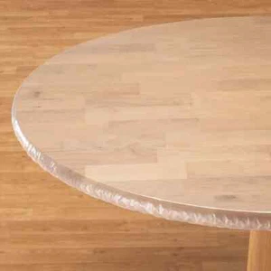 Heavy Duty Clear Vinyl Table Cover FITTED Round 40-44" 45-56" Oval/Oblong 42x68" - Picture 1 of 3