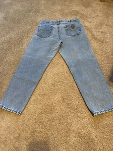Carhartt Jean's Men's Size 36x30 Relaxed Fit Light Wash 100% Cotton - Picture 1 of 9