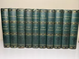 LORD LYTTON Edition 1874 Lippincott Set Volumes (10) HC Green 1st Editions RARE - Foto 1 di 21