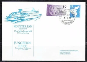 Deutschland BRD 1985 Kurzbrief MS Peter Pan Reise Schiffspost Schiffsstempel - Bild 1 von 1