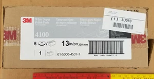 13" Super Polish Floor Pad Buffing Cleaning 4100 Series 3M White 5 Pads Polishin - Picture 1 of 4