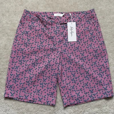 NWT Lady Hagen Golf Shorts Womens 10 Bon Voyage Checker Pink 10” Inseam - Image 1 of 4