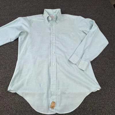Camisa Arrow Vintage Para Hombre 15-34 Azul Claro Abotonada Oxford Hecha en EE. UU. Años 60 Foto 1 de 4
