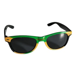 Occhiali da sole quadrati strisce rasta bandiera colori giamaica tonalità giamaicana - Foto 1 di 3