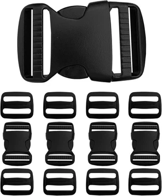 Clips de hebilla de plástico para correas de 1 pulgada paquete de 4 hebillas de liberación lateral rápida de 1" Foto 1 de 4