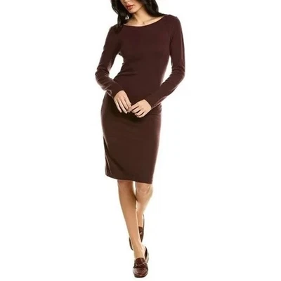 Nuevo con etiquetas Vestido Suéter Theory Cuello Barco Merlot 100% Cachemira Talla Grande Manga Larga Midi Foto 1 de 4