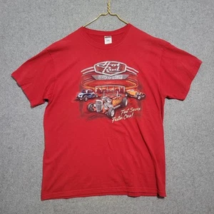 VTG 90s Hot Rod Drive In Shirt Men XL Red Jerzees Flame Muscle Diner USA Y2K  - Picture 1 of 4