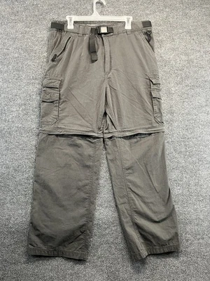 BC Clothing Pants Men XL Gray Cargo Convertible Shorts Hiking Belted 30" inseam - Image 1 of 4