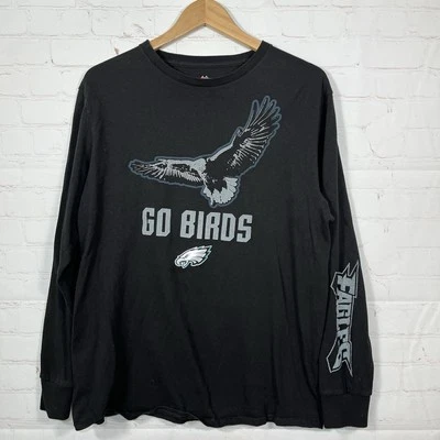 Camiseta Majestic Philadelphia Eagles Go Birds Logo Para Hombre Talla Grande Negra Foto 1 de 4